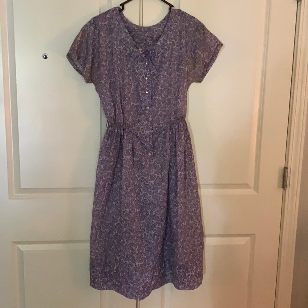 True vintage lilac sheer floral dress